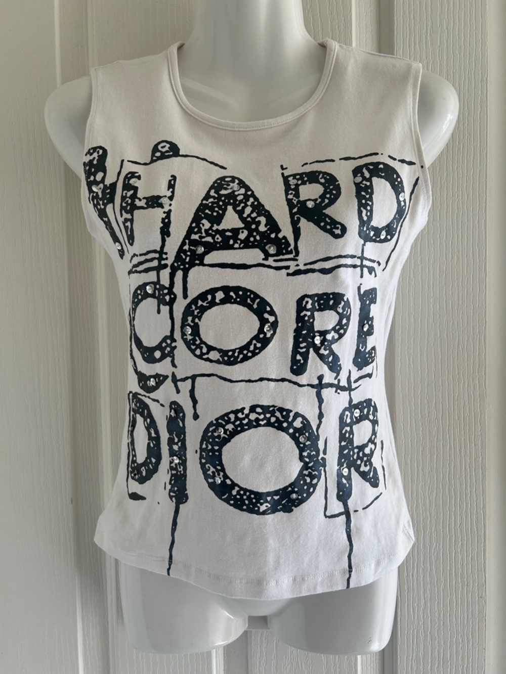Dior Women's White Sleeveless Graphic Skirt Print